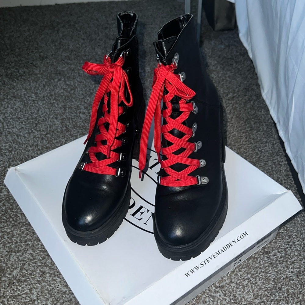 Chunky Heel Combat Boots